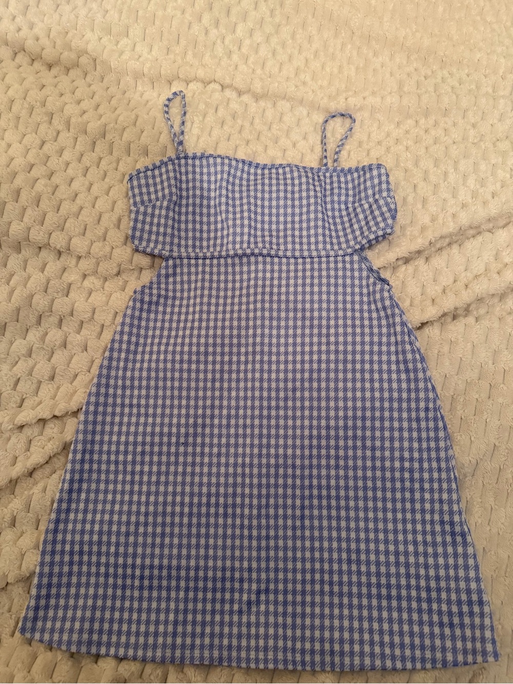 Caution To The Wind Blue and White Gingham Mini Dress